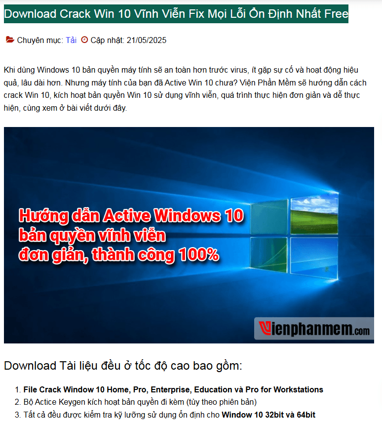 Crack Win 10